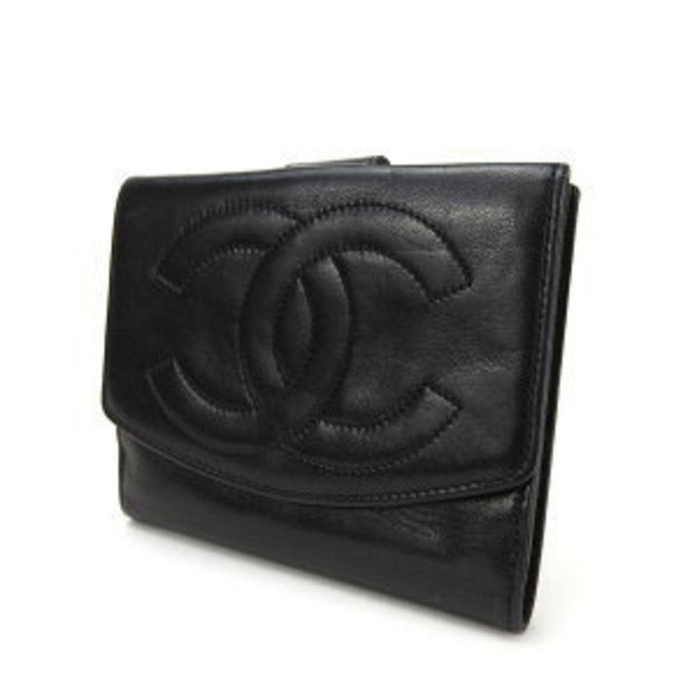 Chanel Card Case Black Here Mark Accessories Coin… - image 1